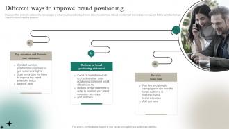 Different Ways To Improve Brand Positioning Positioning A Brand Extension