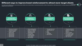 Different Ways To Improve Brand Reinforcement To Attract More Target Clients