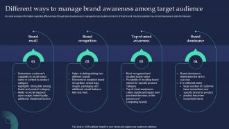 Different Ways To Manage Brand Awareness Among Brand Strategist Toolkit For Managing Identity