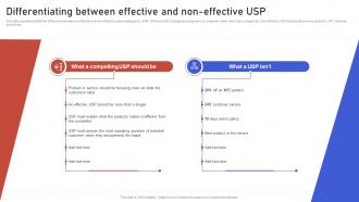 Differentiating Between Effective And Non Effective USP Gaining Competitive Edge Strategy SS V