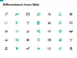 Differentiators icons slide target ppt powerpoint presentation file background images