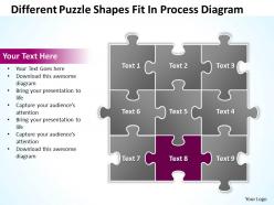 Diffrent puzzle shapes fit in process diagram powerpoint templates ppt presentation slides 812