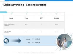 Digital advertising content marketing ad campaign design proposal template ppt samples