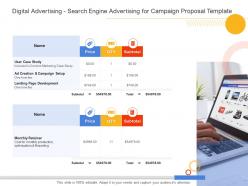 Digital Advertising Search Engine Advertising For Campaign Proposal Template Ppt Powerpoint Styles