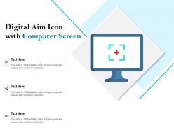 Digital aim icon with computer screen