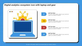 Digital Analytics Ecosystem Icon With Laptop And Gear