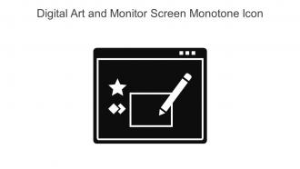 Digital Art And Monitor Screen Monotone Icon In Powerpoint Pptx Png And Editable Eps Format