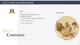 Digital Asset Investment Guide Table Of Contents Ppt Slides Model