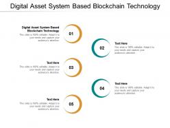 Digital asset system based blockchain technology ppt powerpoint presentation model infographic cpb