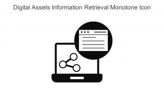 Digital Assets Information Retrieval Monotone Icon In Powerpoint Pptx Png And Editable Eps Format