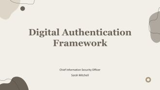 Digital Authentication Framework PPT Example VA