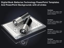 Digital book batteries technology powerpoint templates and backgrounds with all slides