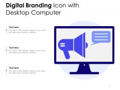 Digital branding icon with desktop computer