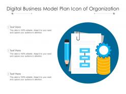 Digital business model plan icon of organization