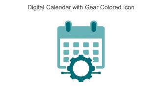 Digital Calendar With Gear Colored Icon In Powerpoint Pptx Png And Editable Eps Format