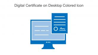Digital Certificate On Desktop Colored Icon In Powerpoint Pptx Png And Editable Eps Format