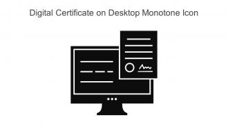 Digital Certificate On Desktop Monotone Icon In Powerpoint Pptx Png And Editable Eps Format