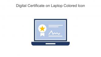 Digital Certificate On Laptop Colored Icon In Powerpoint Pptx Png And Editable Eps Format