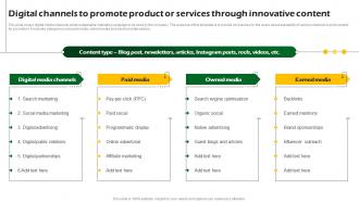 Digital Channels To Promote Product Or Services Sustainable Marketing Promotional MKT SS V