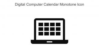 Digital Computer Calendar Monotone Icon In Powerpoint Pptx Png And Editable Eps Format