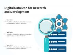 Digital data icon for research and development