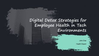 Digital Detox Strategies For Employee Health In Tech Environments PPT Outline ACP