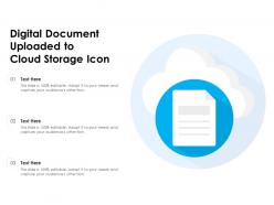 Digital document uploaded to cloud storage icon