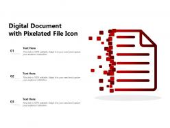 Digital document with pixelated file icon