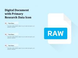 Digital document with primary research data icon