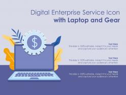 Digital Enterprise Service Icon With Laptop And Gear