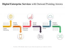 Digital enterprise services with outward pointing arrows