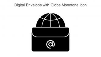 Digital Envelope With Globe Monotone Icon In Powerpoint Pptx Png And Editable Eps Format