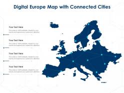 Digital europe map with connected cities