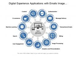 Digital experience applications with emails image processing and user engagement