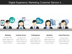 Digital experience marketing customer service it management and operations