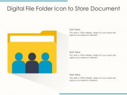 Digital file folder icon to store document