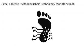 Digital Footprint With Blockchain Technology Monotone Icon In Powerpoint Pptx Png And Editable Eps Format
