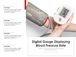 Digital gauge displaying blood pressure rate