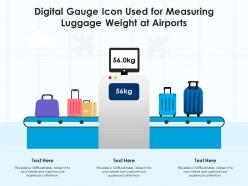 Digital gauge icon used for measuring luggage weight at airports