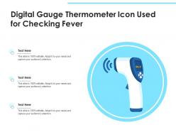 Digital gauge thermometer icon used for checking fever