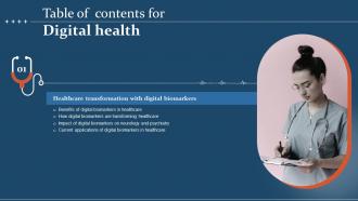 Digital Health IT Digital Health Table Of Contents Ppt Slides Master Slide