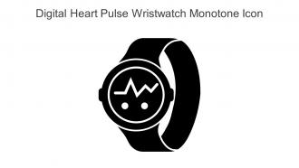 Digital Heart Pulse Wristwatch Monotone Icon In Powerpoint Pptx Png And Editable Eps Format