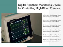 Digital heartbeat monitoring device for controlling high blood pressure