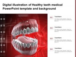 Digital illustration of healthy teeth medical powerpoint template and background