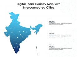 Digital india country map with interconnected cities