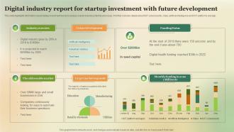 Digital Industry Report For Startup Investment With Future Development