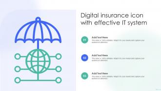 Digital Insurance Icon With Effective IT System