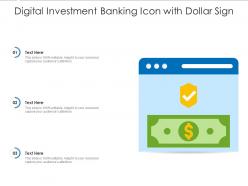 Digital investment banking icon with dollar sign
