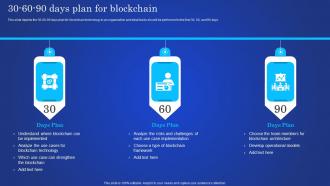 Digital Ledger It 30 60 90 Days Plan For Blockchain Ppt Slides Outline