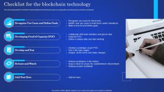 Digital Ledger It Checklist For The Blockchain Technology Ppt Outline Files